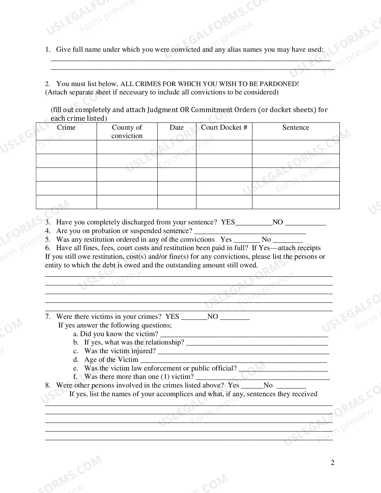 Preview Pardon Application