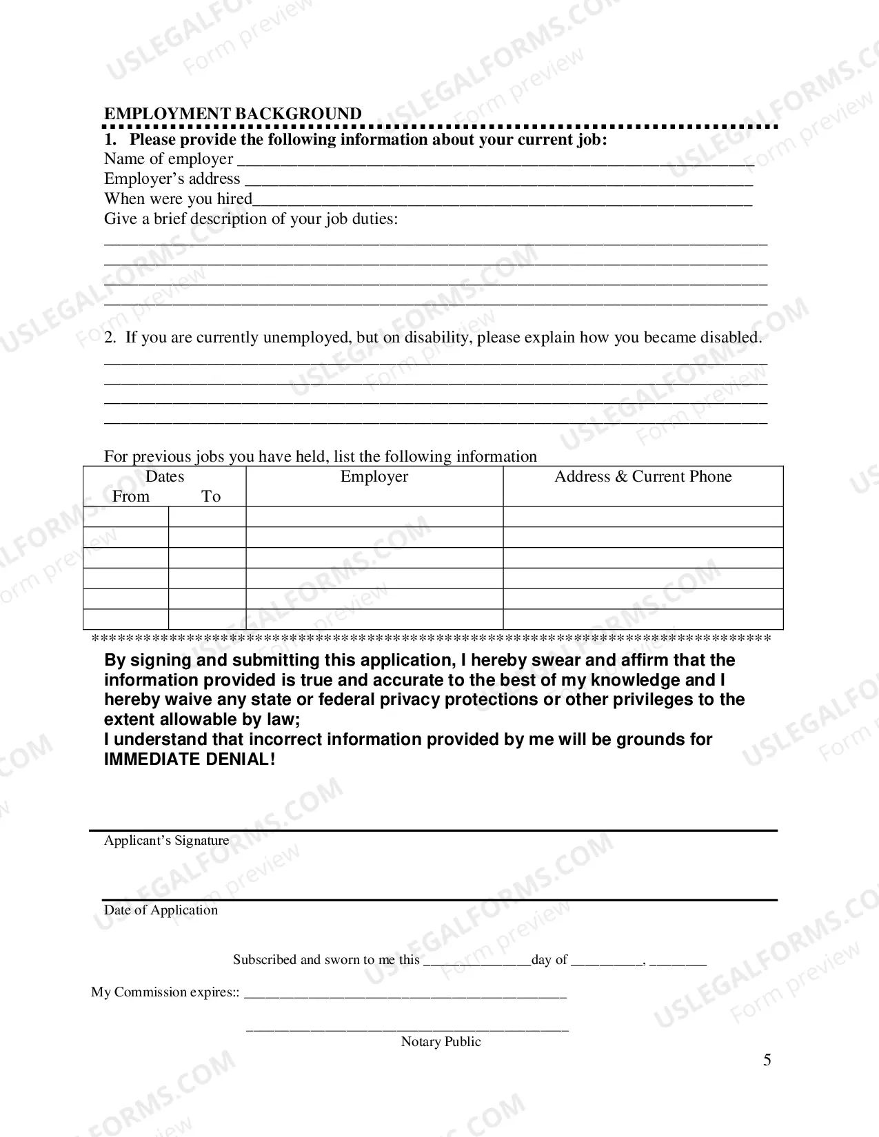 Preview Pardon Application