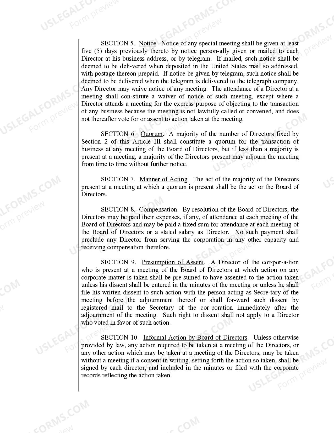 Preview Sample Bylaws for an Arkansas Professional Corporation