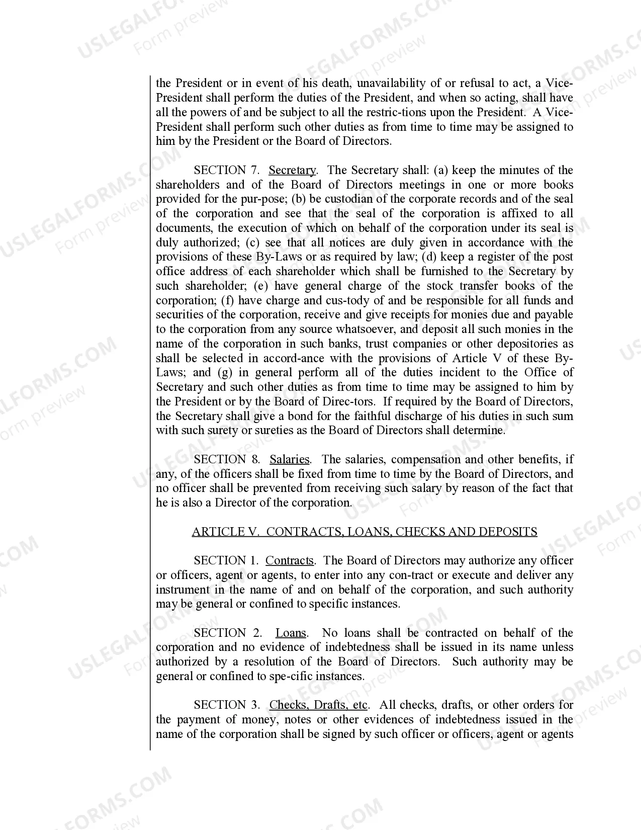 Preview Sample Bylaws for an Arkansas Professional Corporation