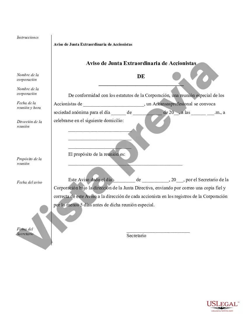 Preview Ejemplos de registros corporativos para una corporación profesional de Arkansas
