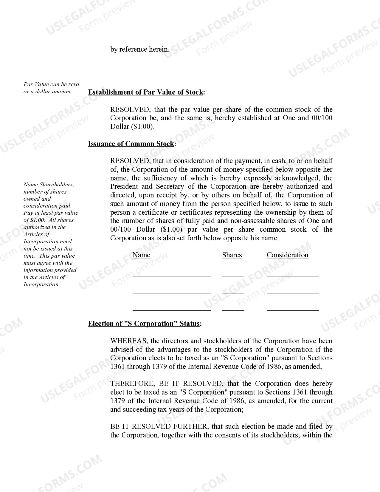 Preview Sample Organizational Minutes for an Arkansas Professional Corporation
