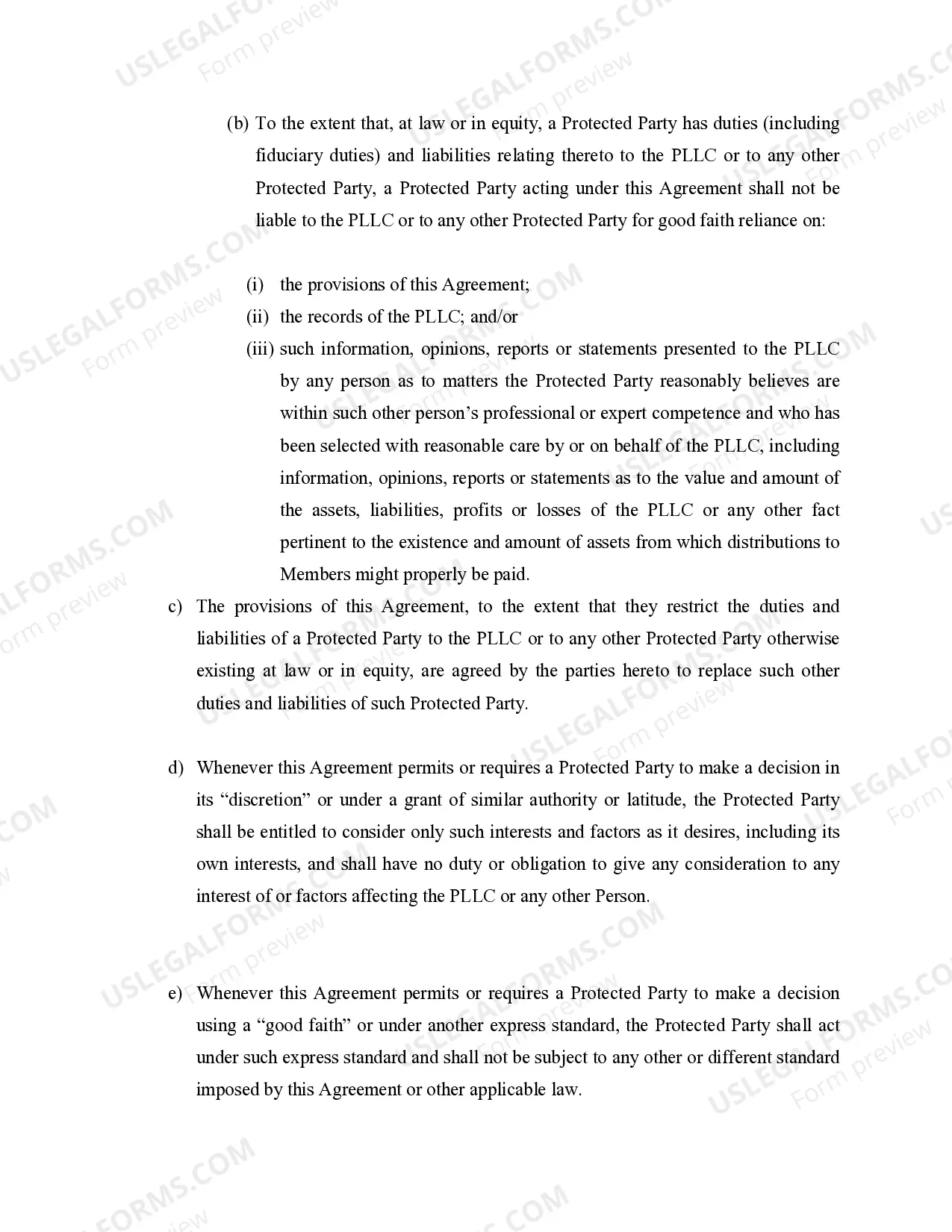 Preview Sample Operating Agreement for Professional Limited Liability Company PLLC