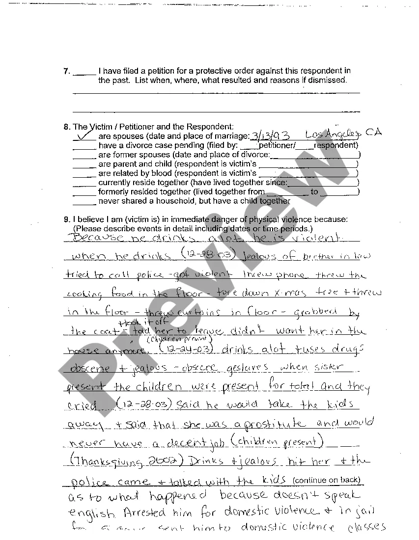 Preview A02 Petition For Order of Protection