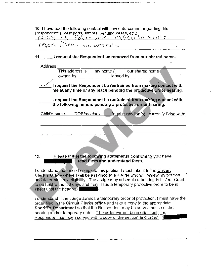 Preview A02 Petition For Order of Protection