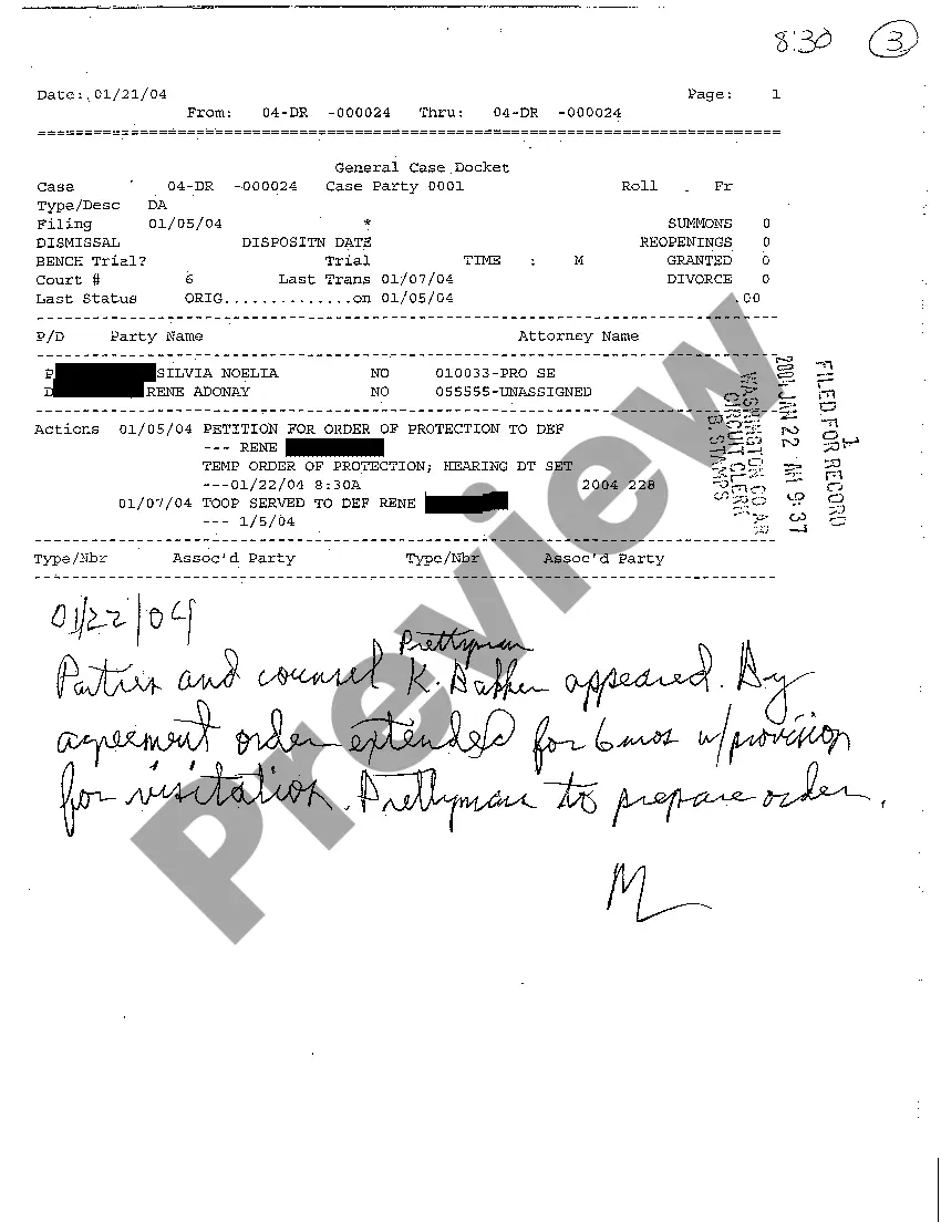 Preview Temporary Order of Protection