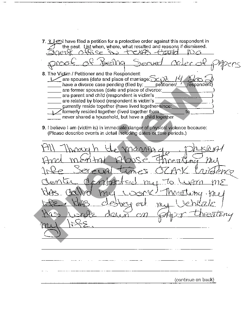 Preview A02 Petition For Order of Protection