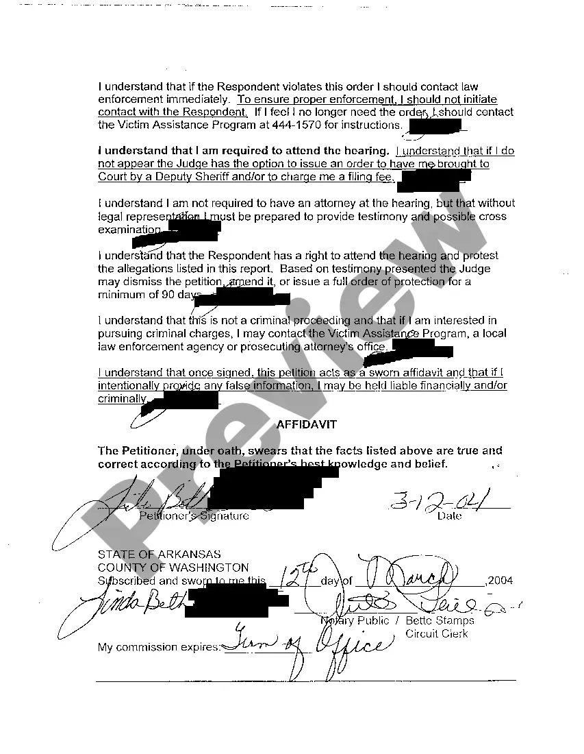 Preview A02 Petition For Order of Protection