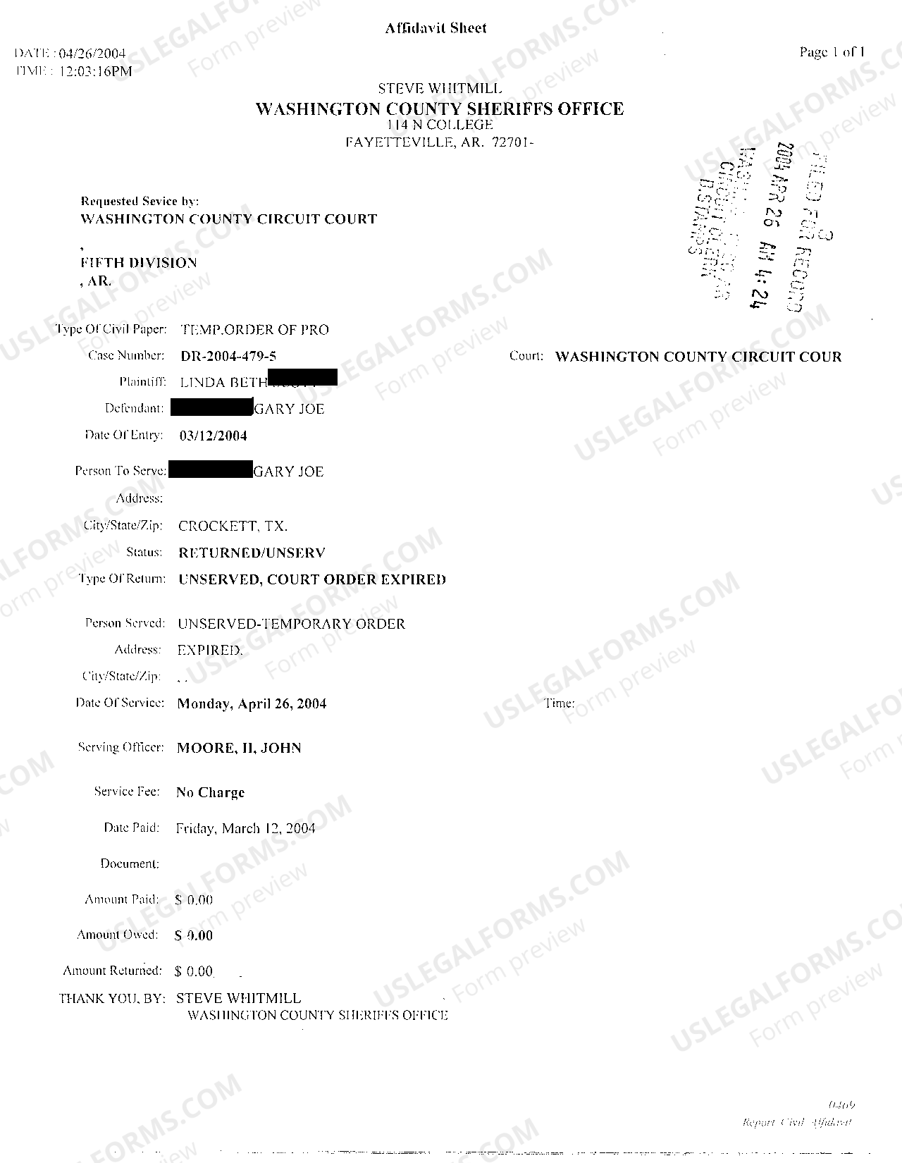 Arkansas Full Order of Protection Order Of Protection Arkansas