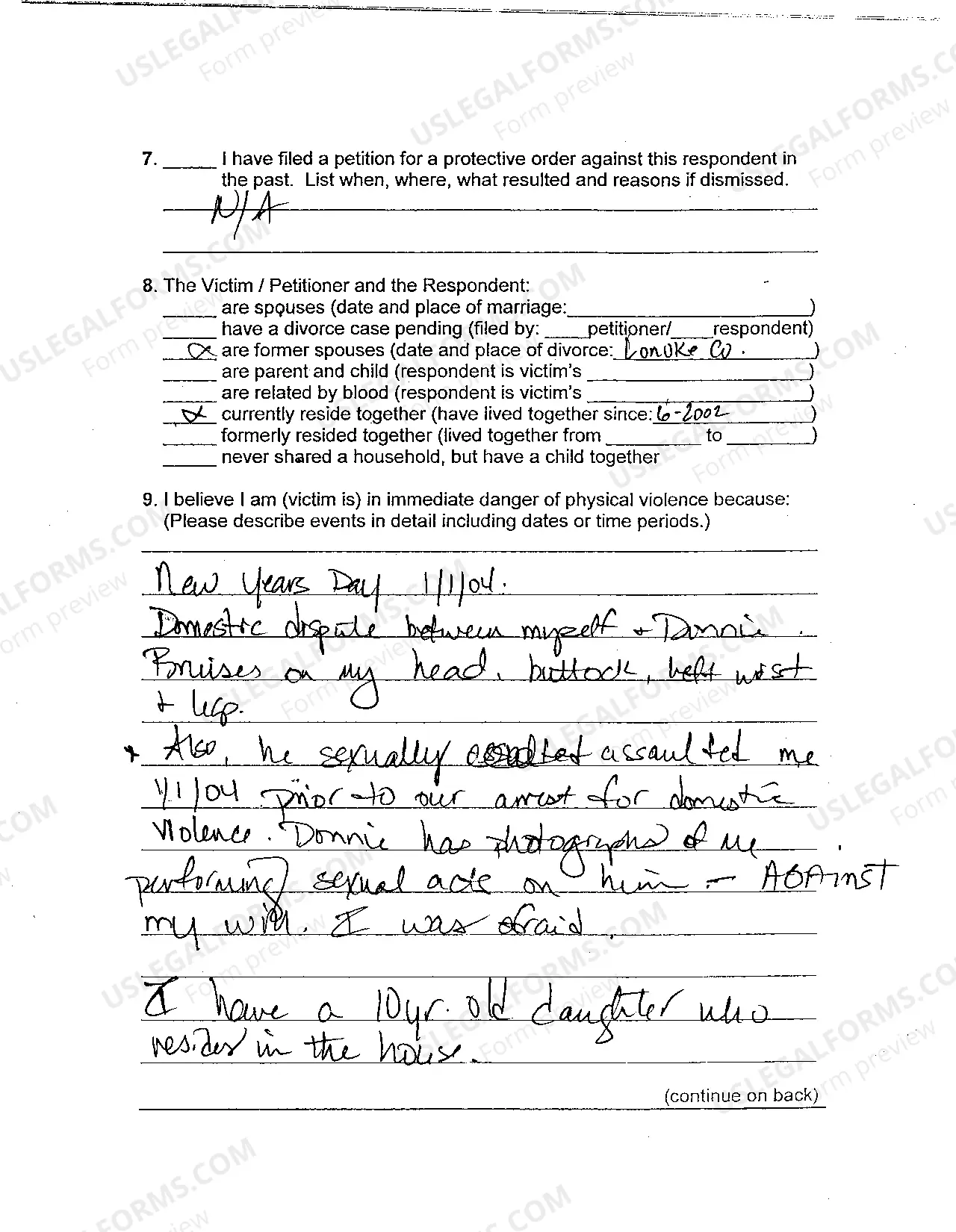 Preview A02 Petition For Order of Protection