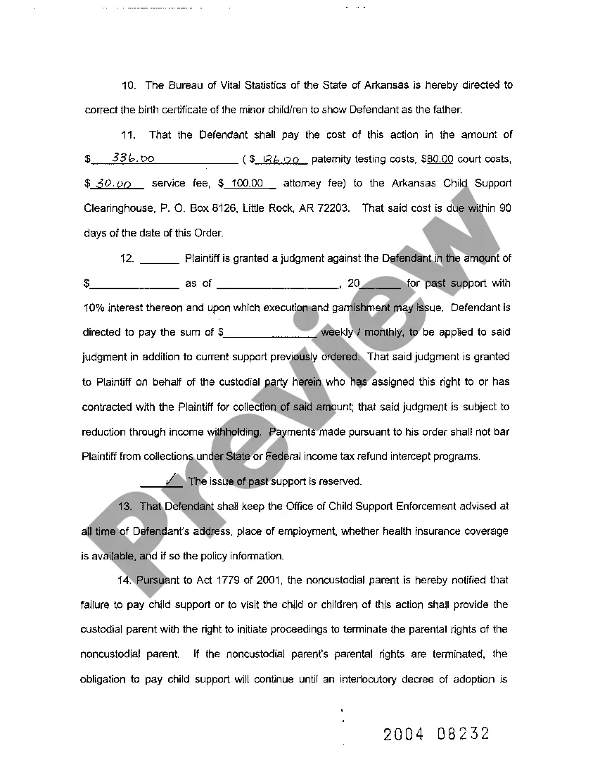 Preview A07 Judgment of Paternity