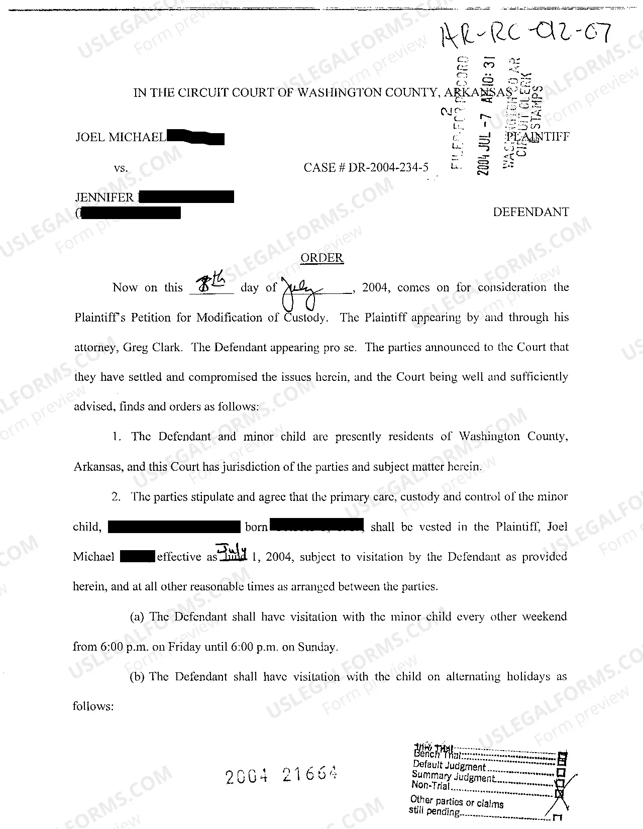 Preview A05 Answer to Petition for Modification of Custody