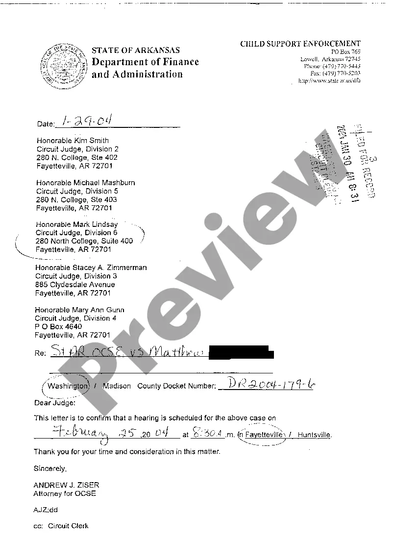 Preview A04 Letter scheduling hearing