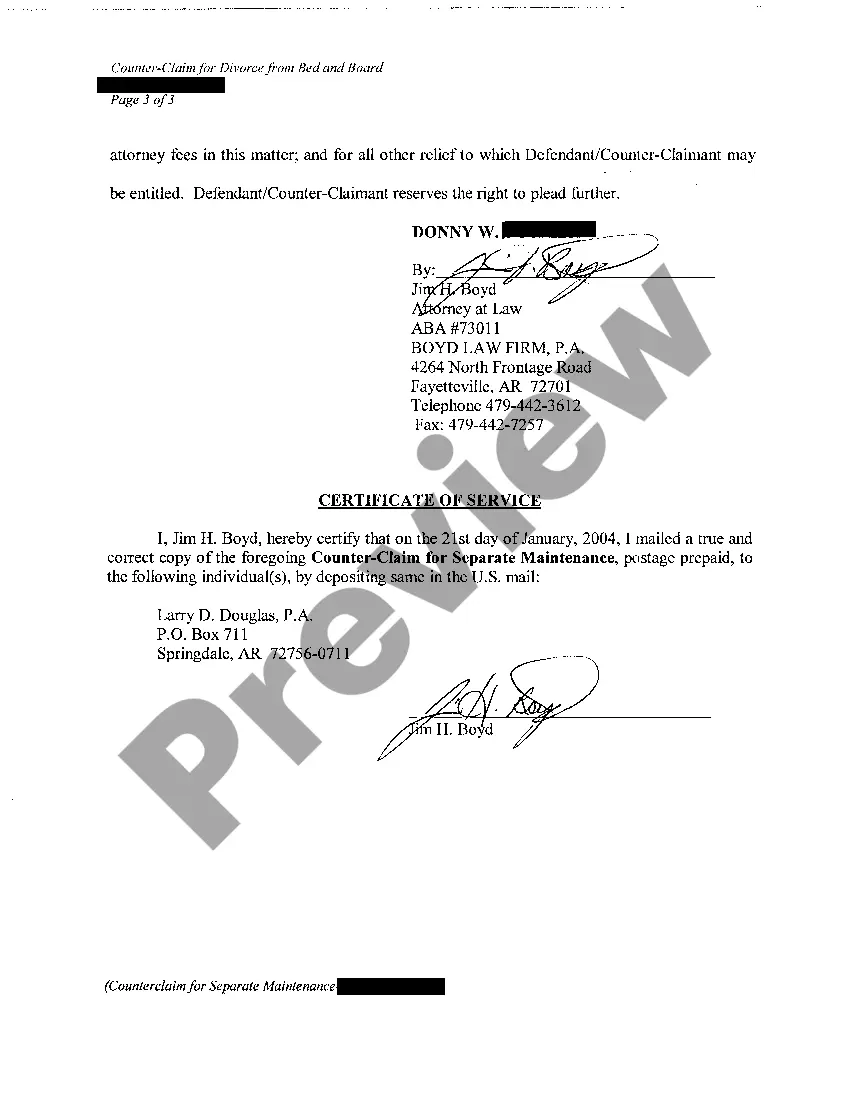 Preview A05 Counterclaim For Separate Maintenance