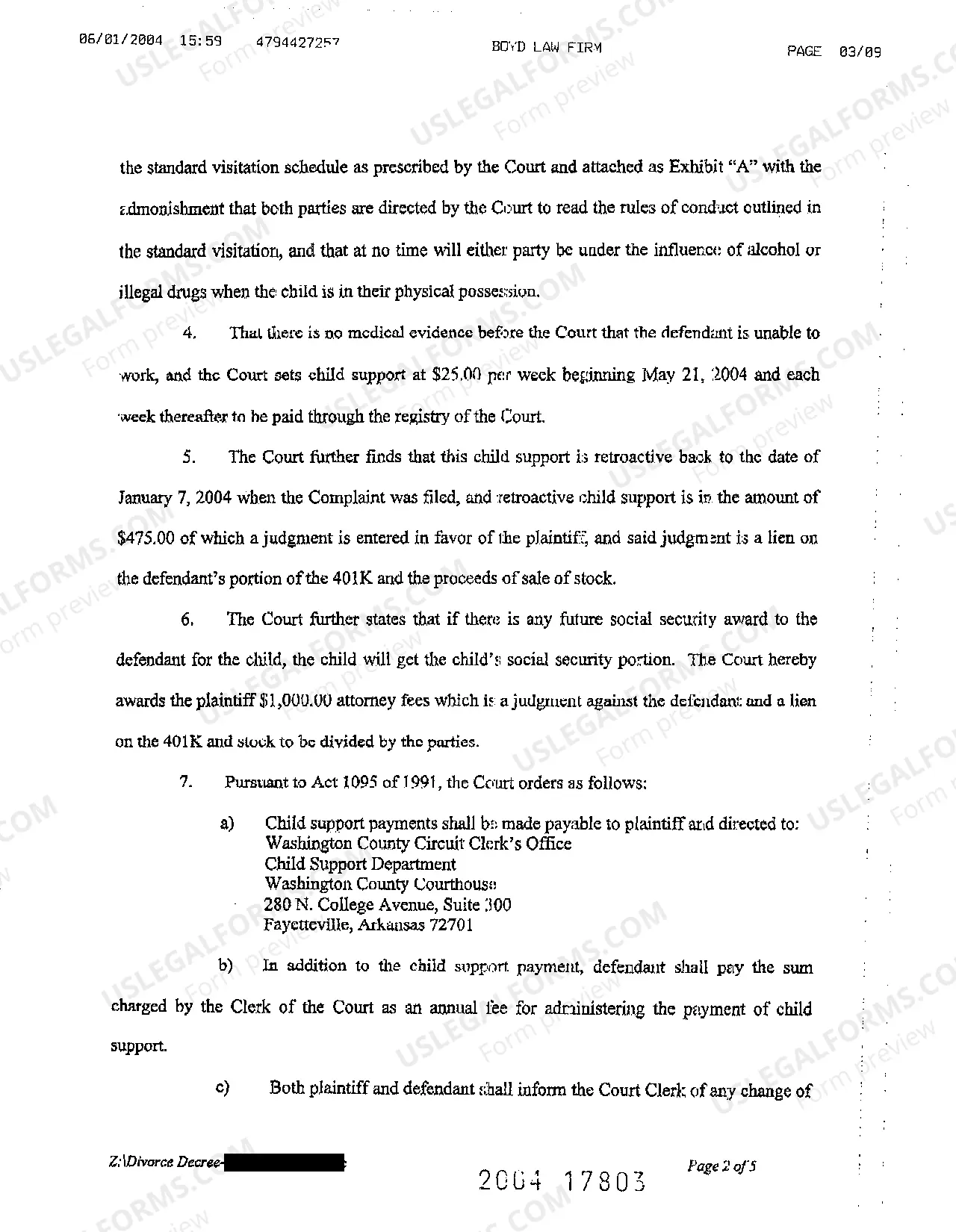 Preview A08 Decree of Divorce for Divorce with Children