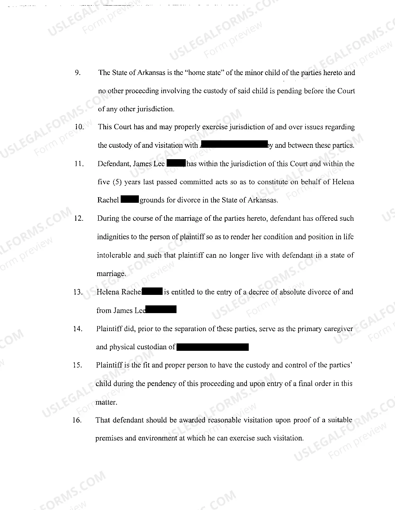 Preview A05 Substituted Complaint For Divorce with Children