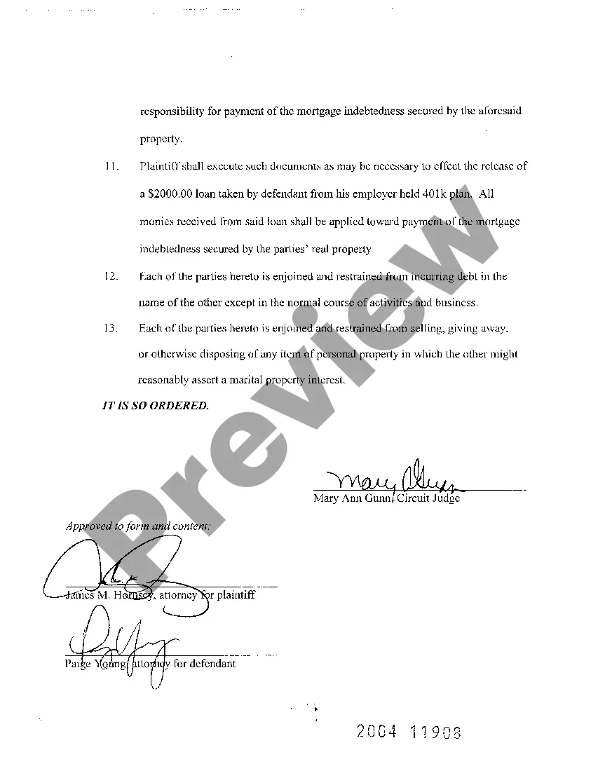 Preview A06 Agreed Temporary Order on Divorce with Children