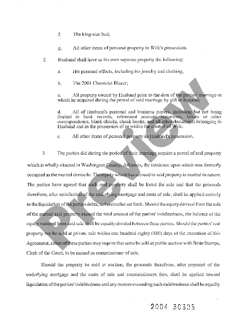 Preview A08 Custody, Property, and Debt Distribution Agreement in Divorce with Children