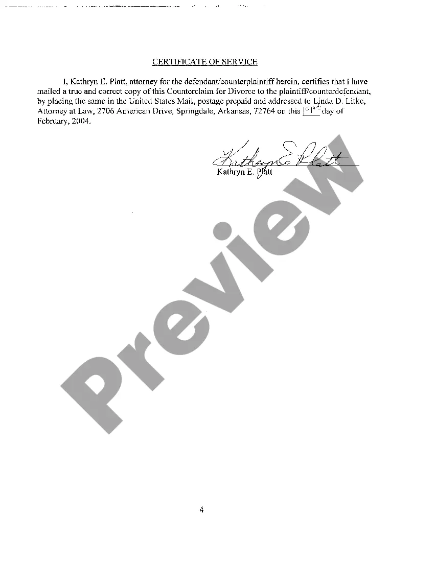 Preview A04 Counterclaim For Divorce with Children