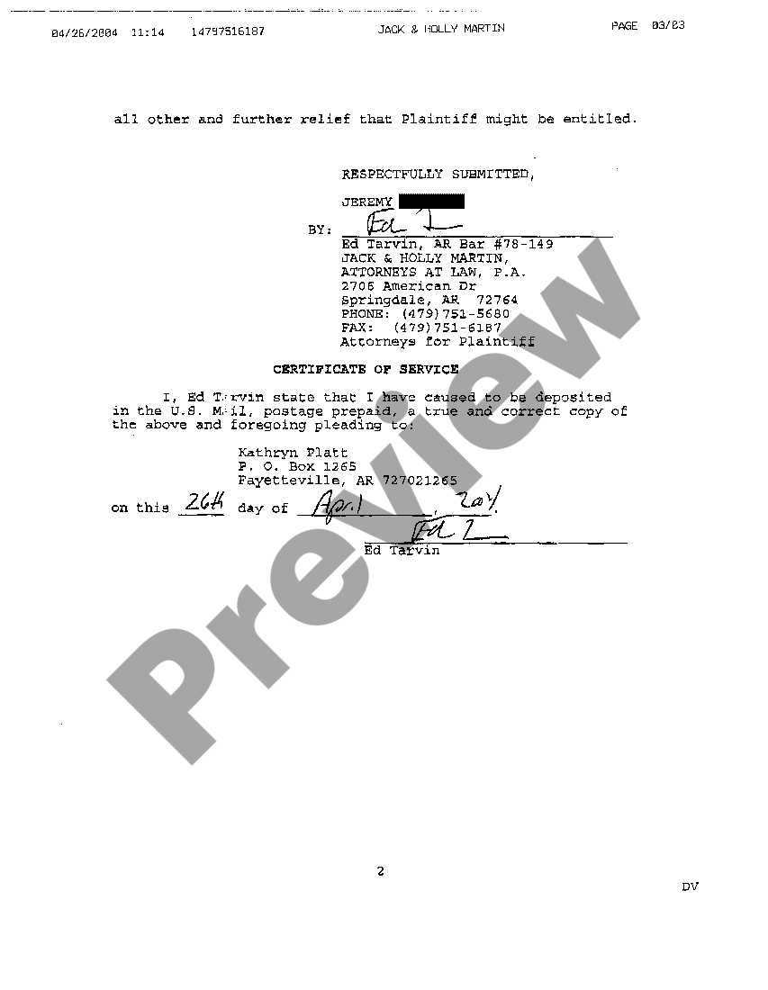 Arkansas Answer To Counterclaim For Divorce - Ar Divorce Papers | US ...