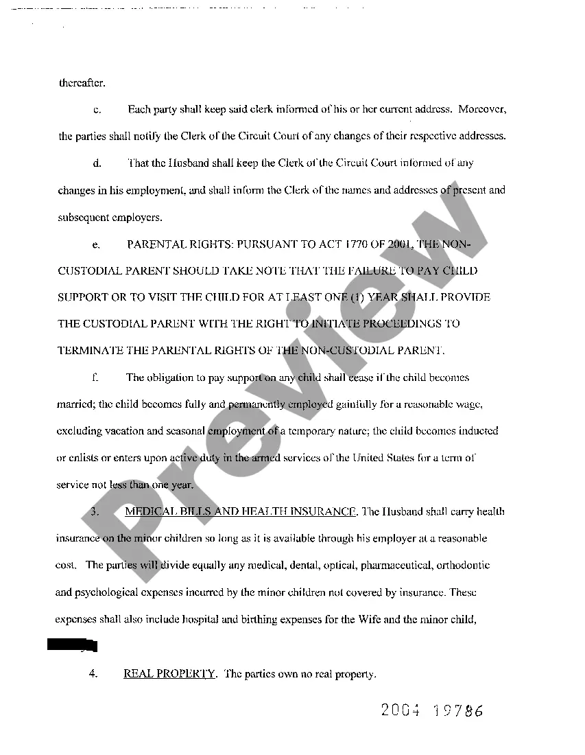 Get A17 Child Custody, Property, and Debt Distribution Agreement on Divorce with Children Preview A17 Child Custody, Property, and Debt Distribution Agreement on Divorce with Children
