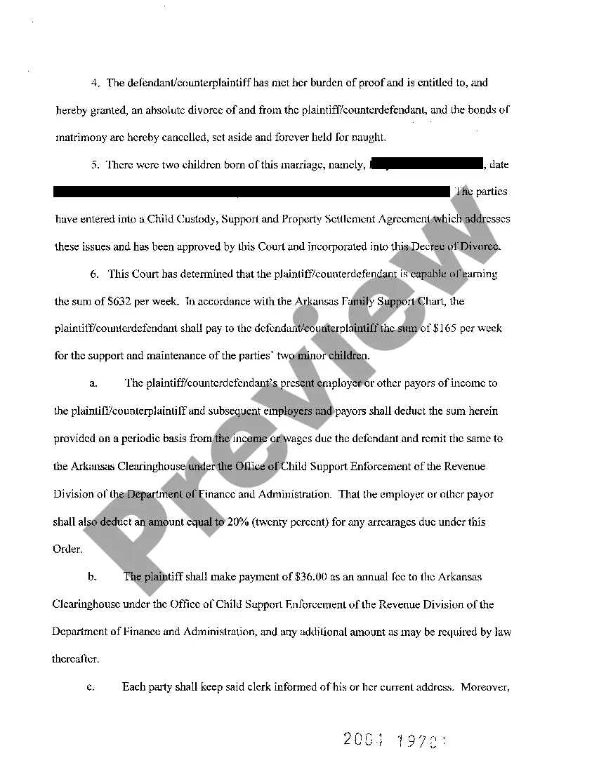 Get A18 Decree of Divorce on Divorce with Children Preview A18 Decree of Divorce on Divorce with Children