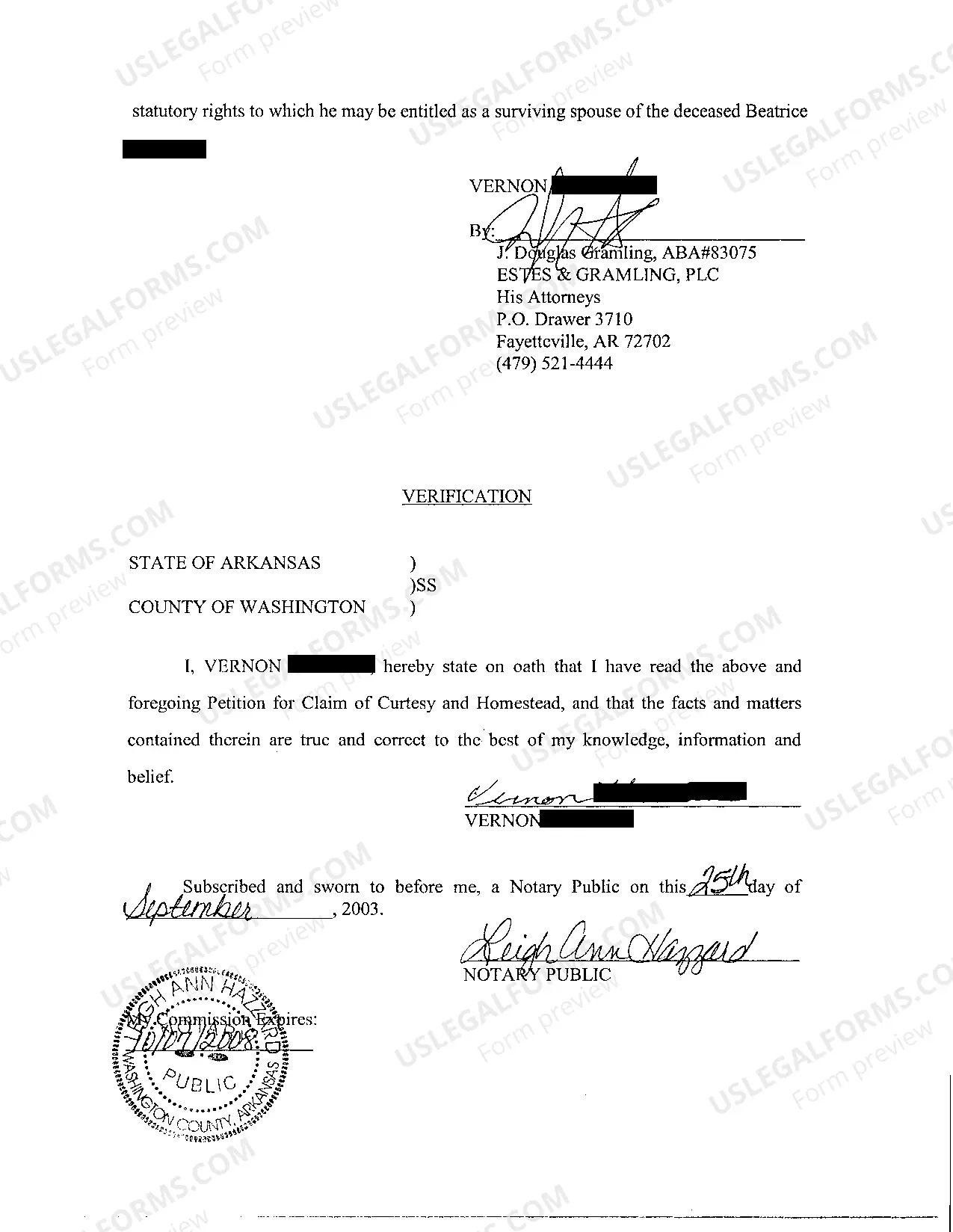 Preview A09 Petition For Claim of Courtesy and Homestead