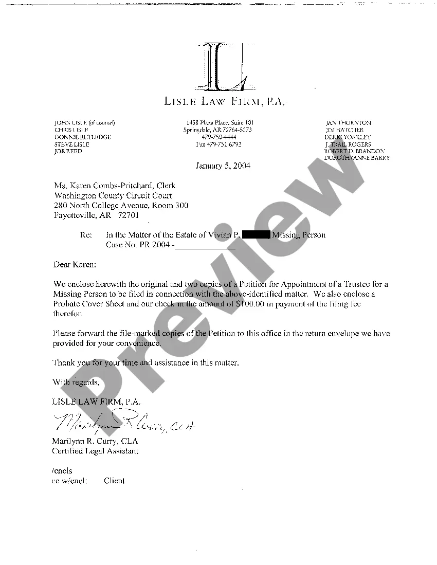 Preview A02 Petition For Appointment of A Trustee For A Missing Person