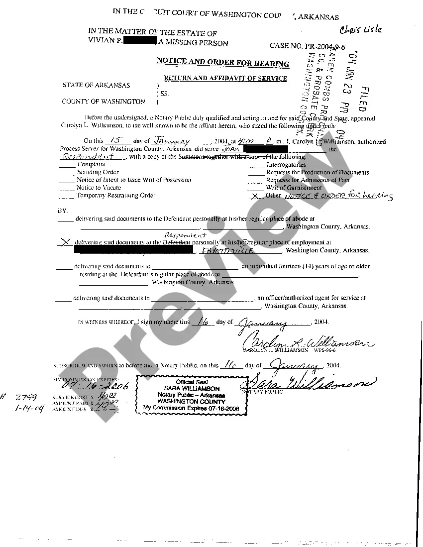 Get A03 Notice of Order For Hearing Preview A03 Notice of Order For Hearing