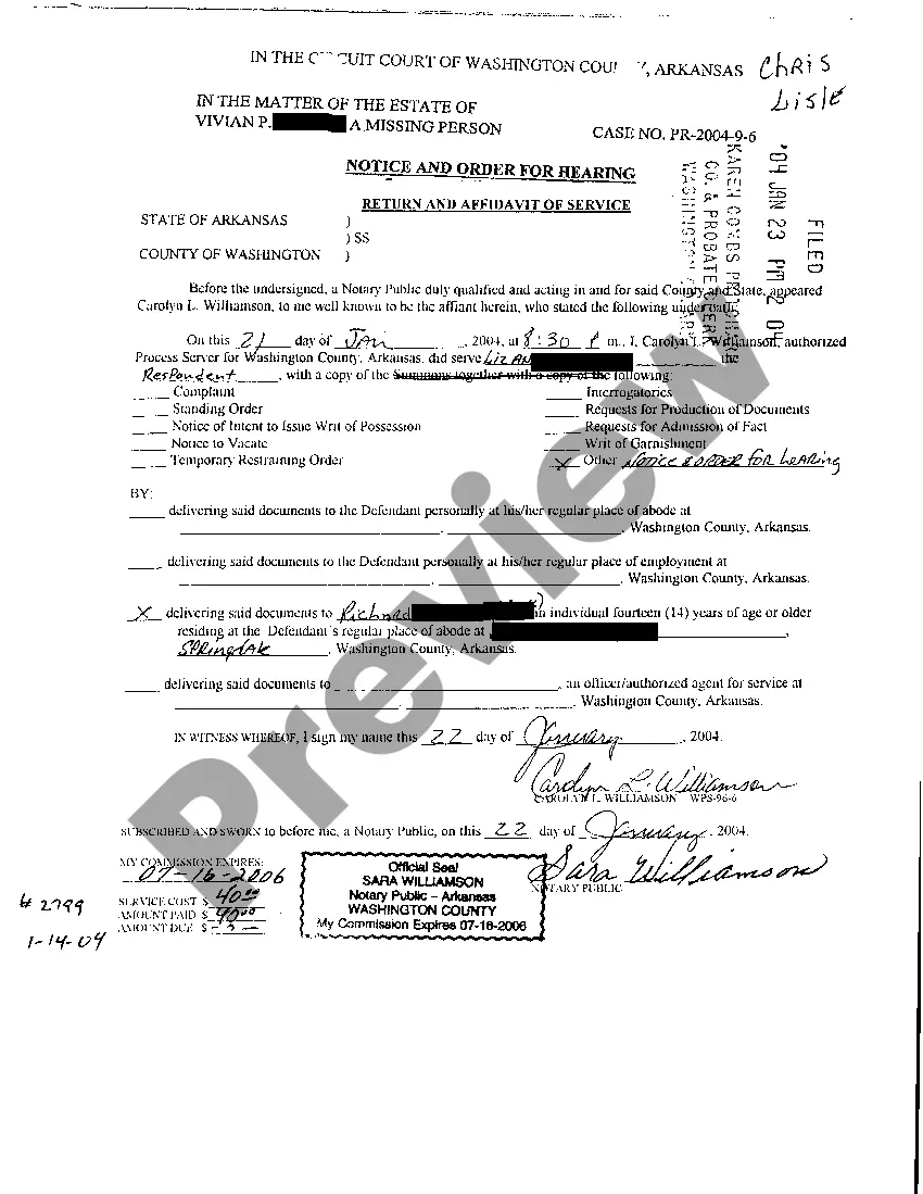 Get A03 Notice of Order For Hearing Preview A03 Notice of Order For Hearing