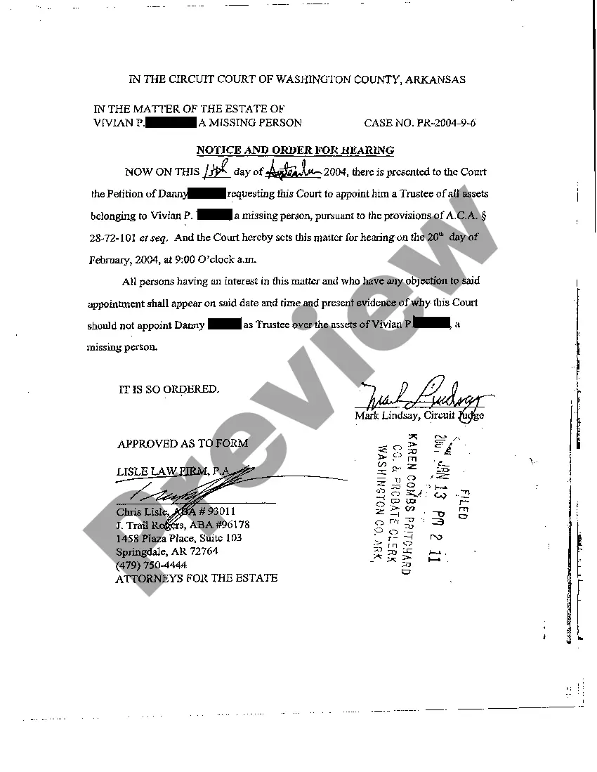 Get A03 Notice of Order For Hearing Preview A03 Notice of Order For Hearing