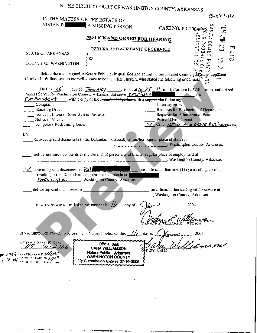 Get A03 Notice of Order For Hearing Preview A03 Notice of Order For Hearing