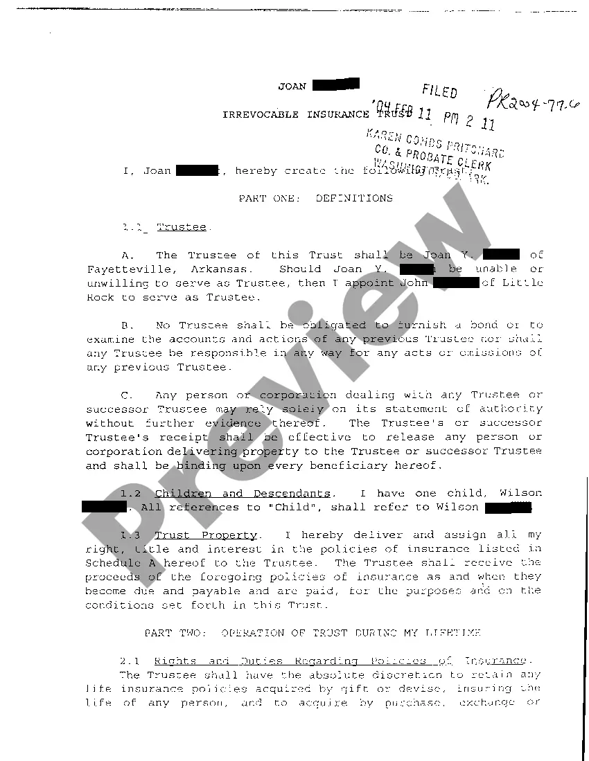 Preview A03 Petition For Resignation of Trustee and Appointment of Successor Trustees