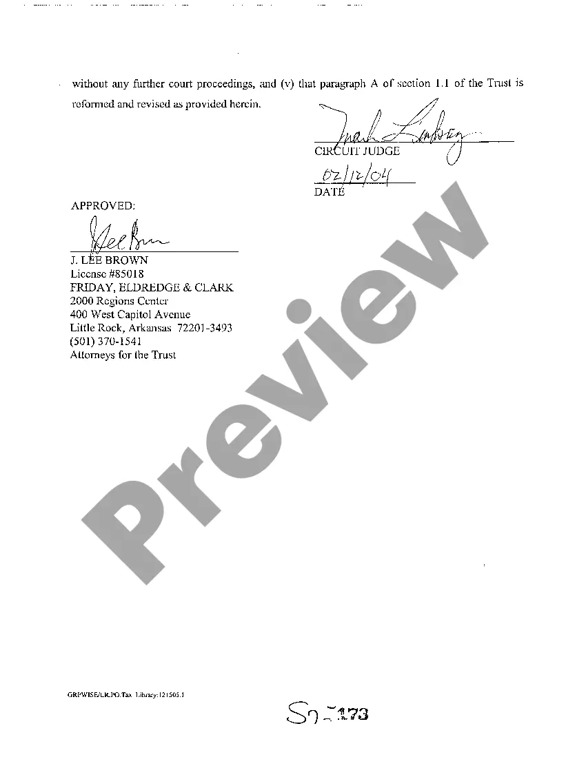 Preview A06 Order Allowing Resignation of Trustee and For Appointment of Successor Trustees