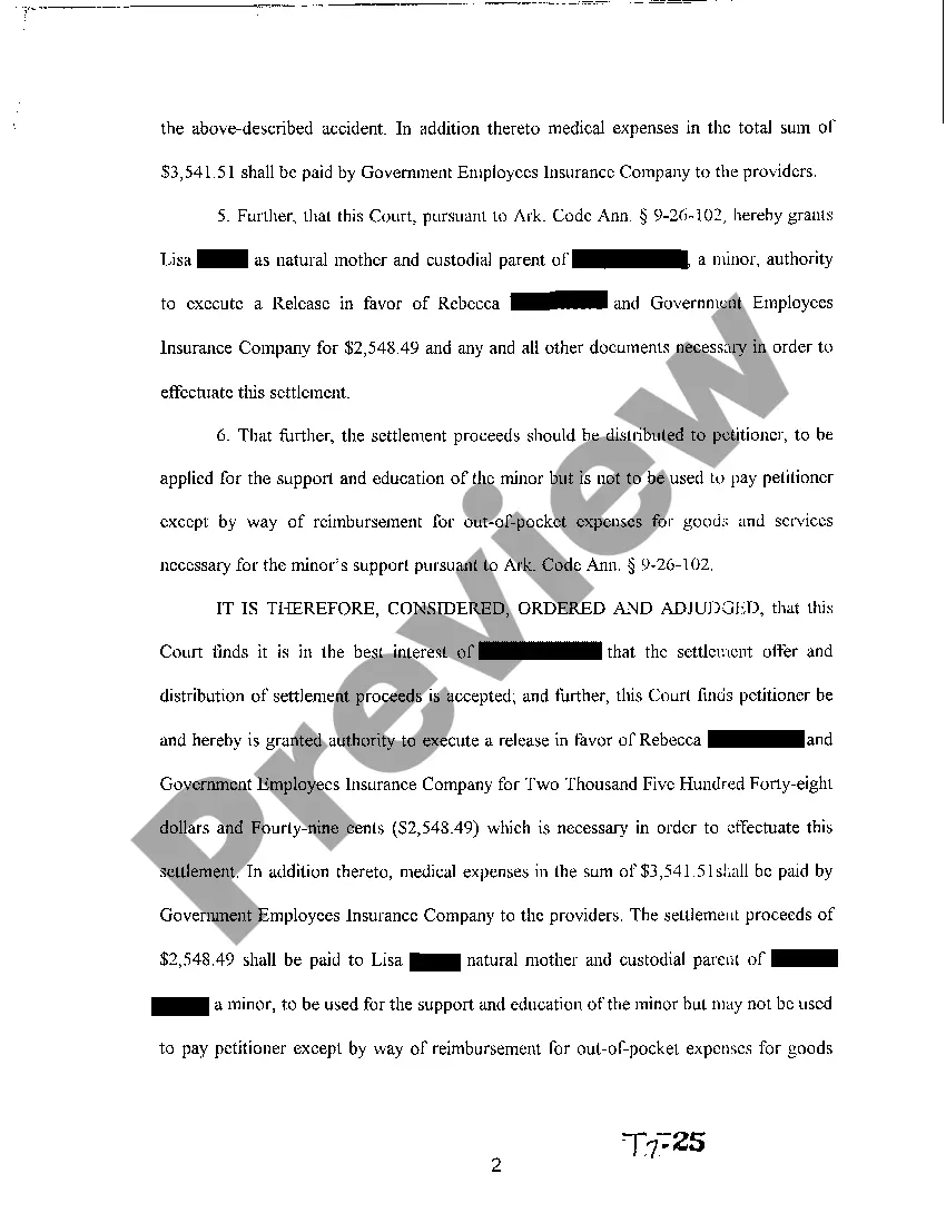 Preview A03 Order Approving Compromise Settlement