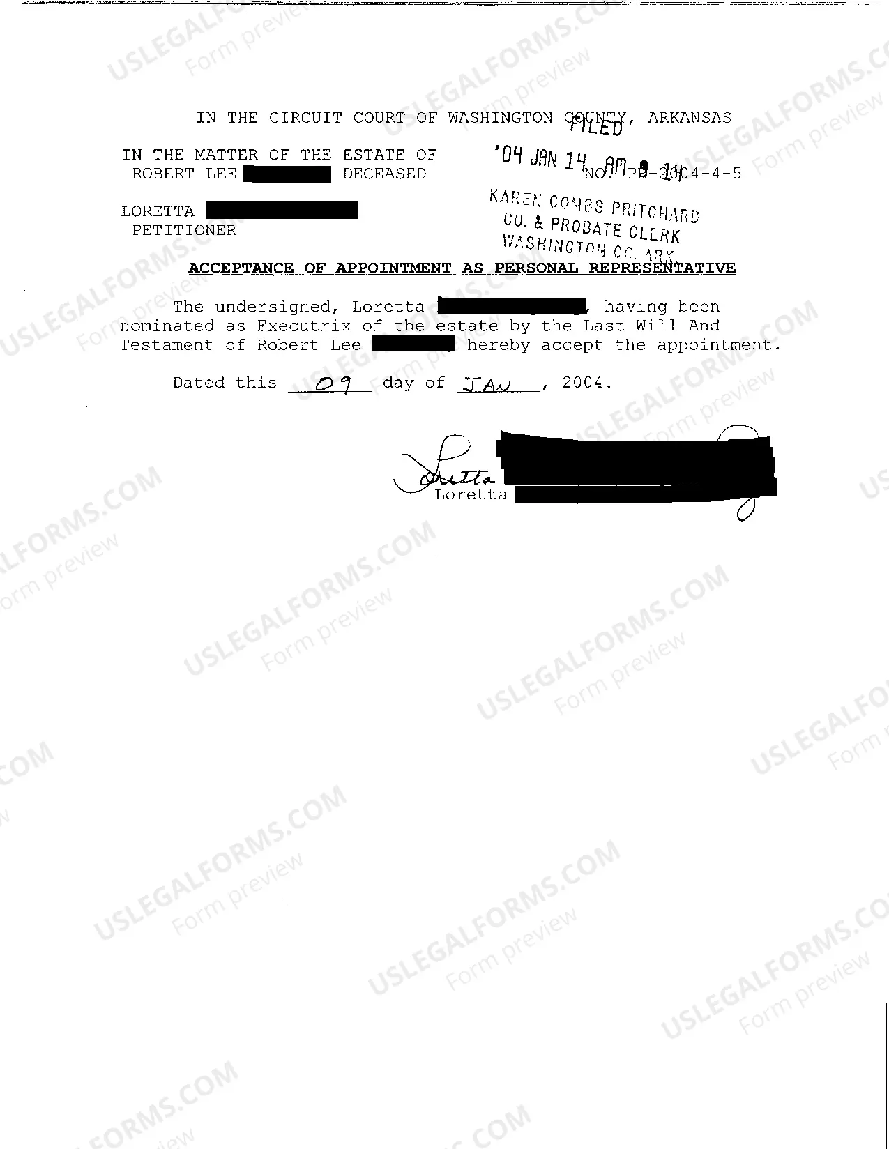 Preview A04 Letters of Guardianship of The Person