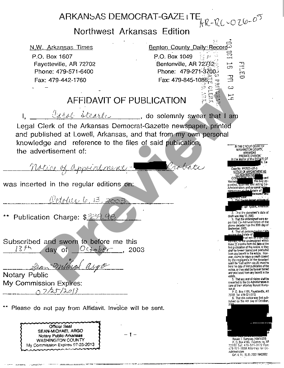 Affidavit Of Publication For Death | US Legal Forms