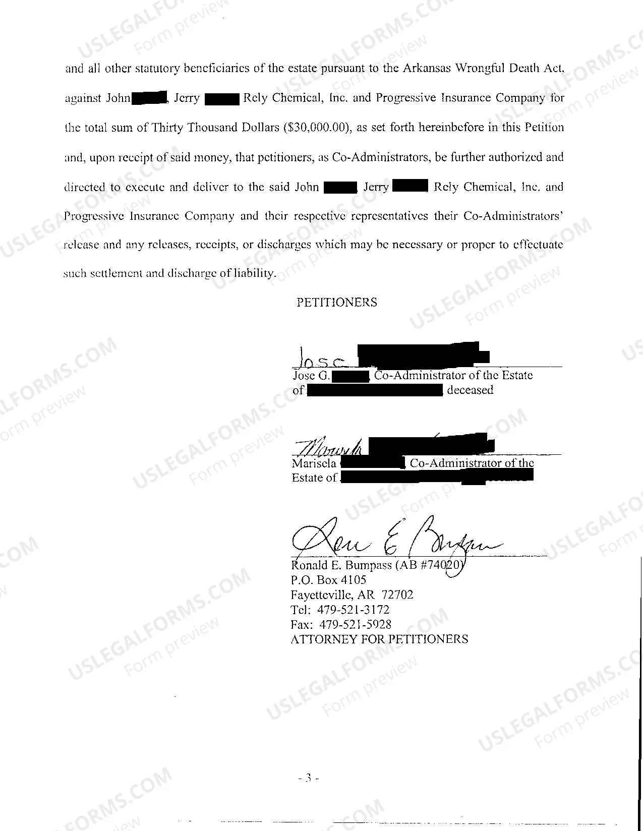 Preview A07 Petition For Approval of Compromise Settlement