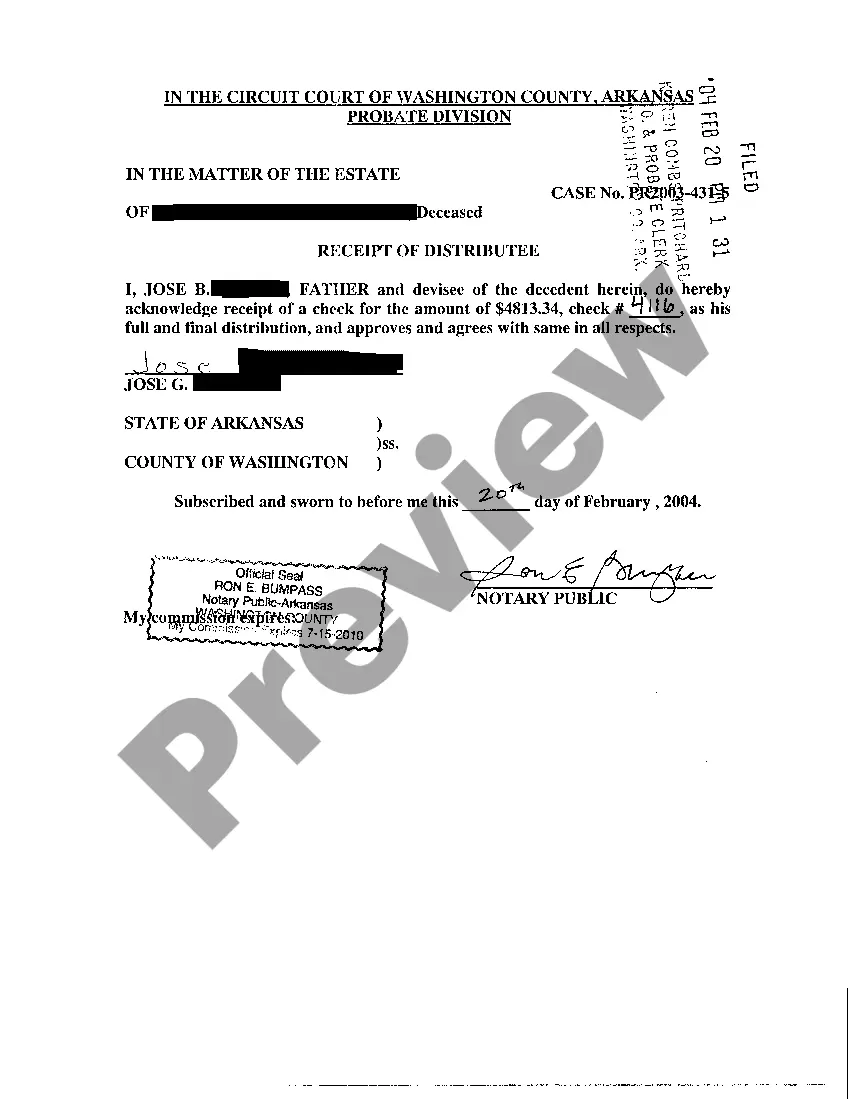 Preview A12 Receipt of Distributee