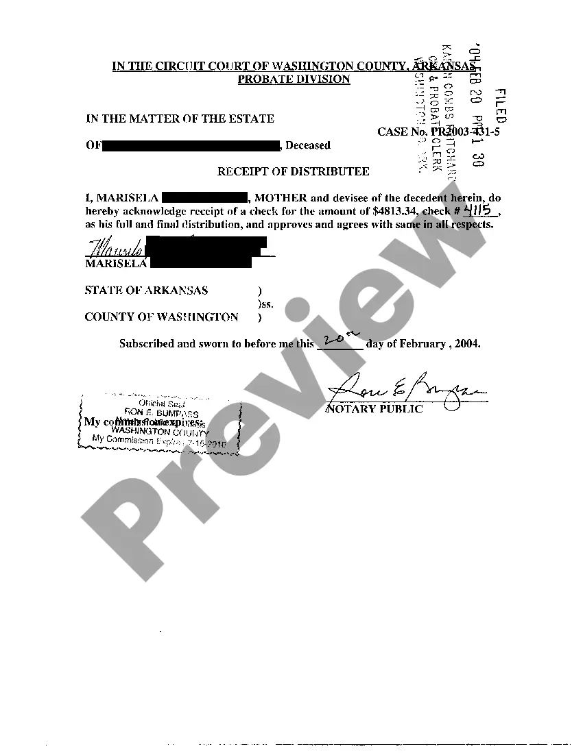 Preview A12 Receipt of Distributee