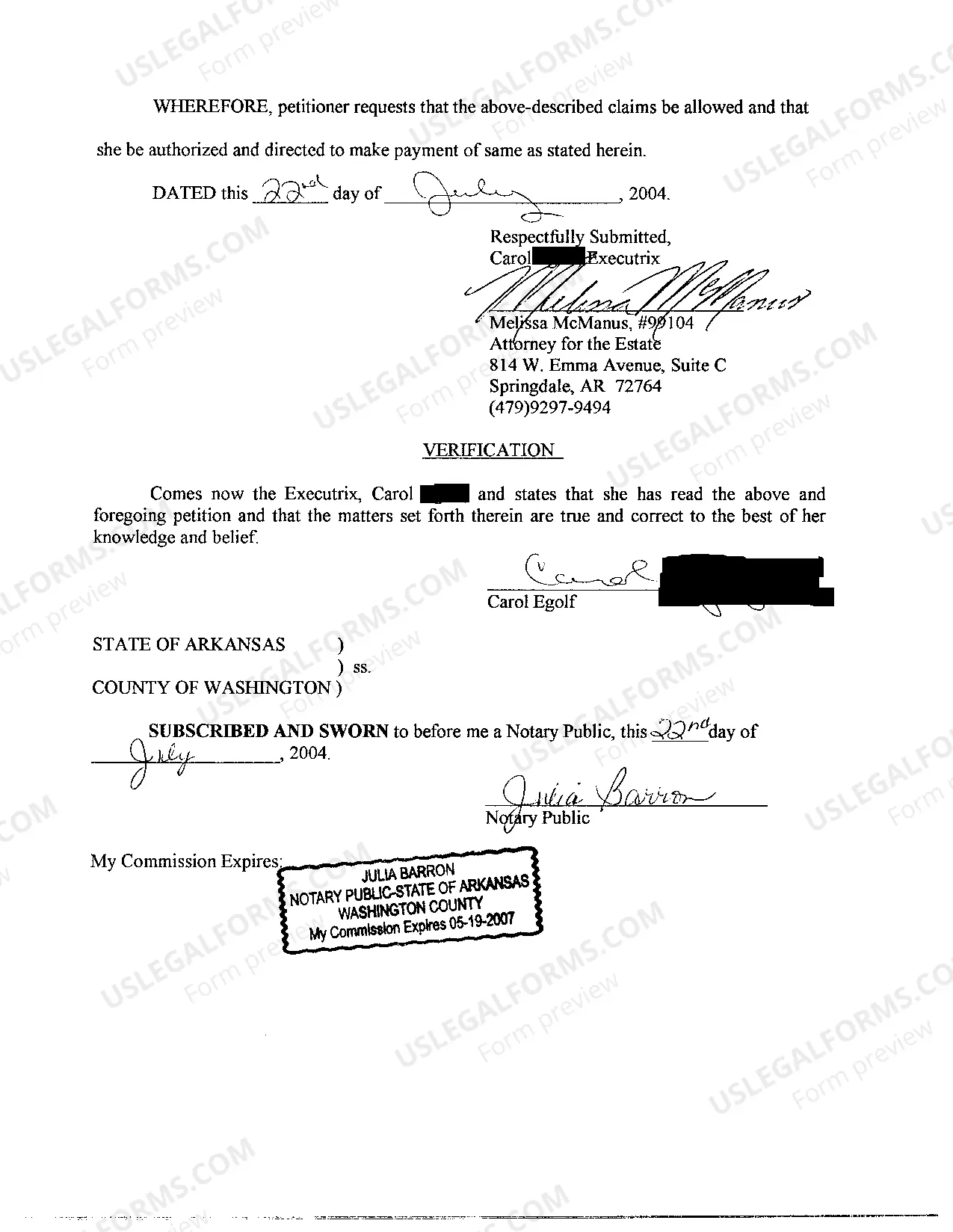 Preview A12 Petition For Payment of Expenses of Administration