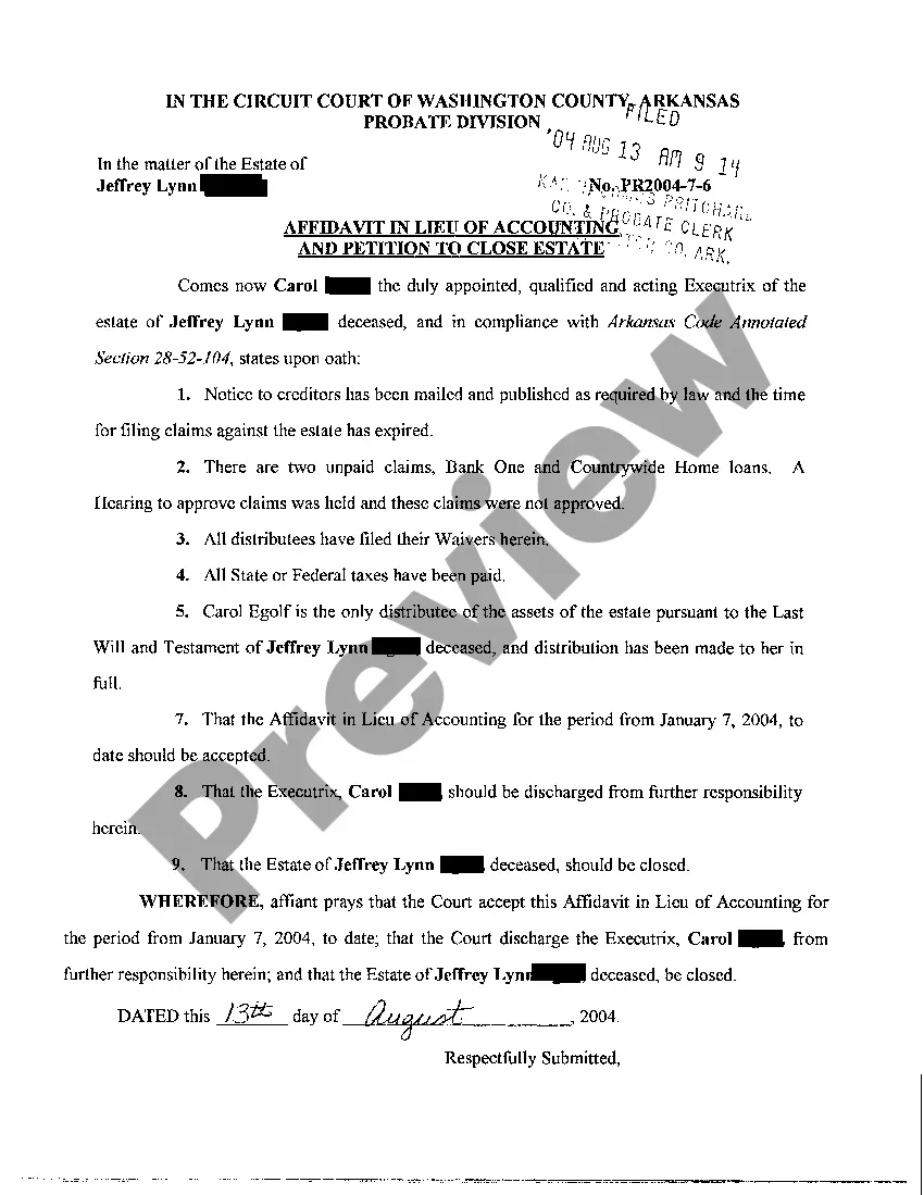 Preview A15 Report of Final Distribution