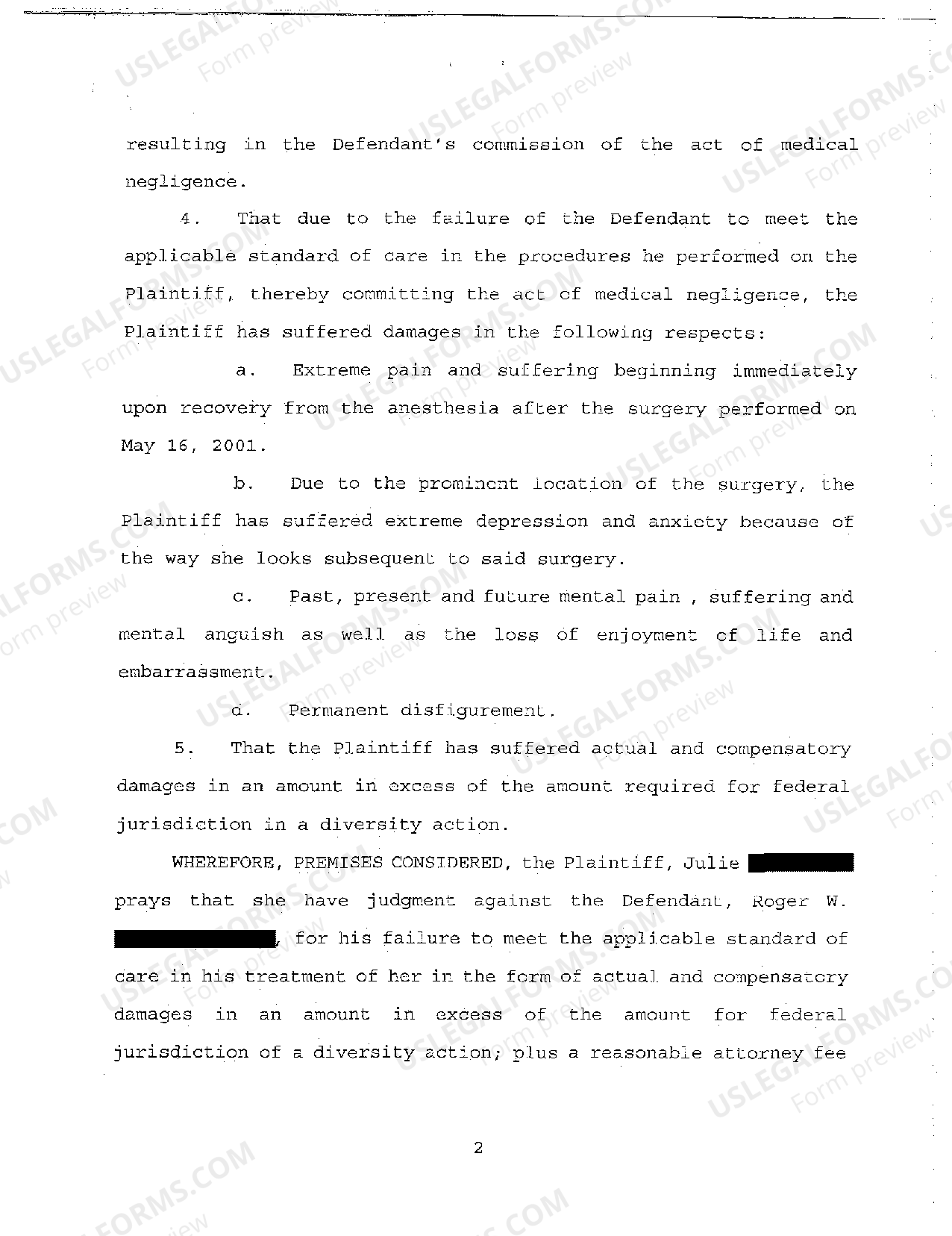 Arkansas Complaint for Medical Malpractice US Legal Forms