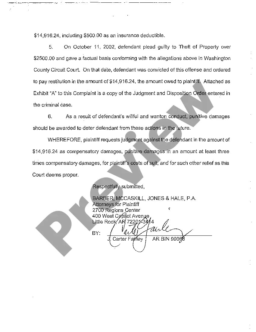 Preview A02 Complaint for Fraud and Conversion