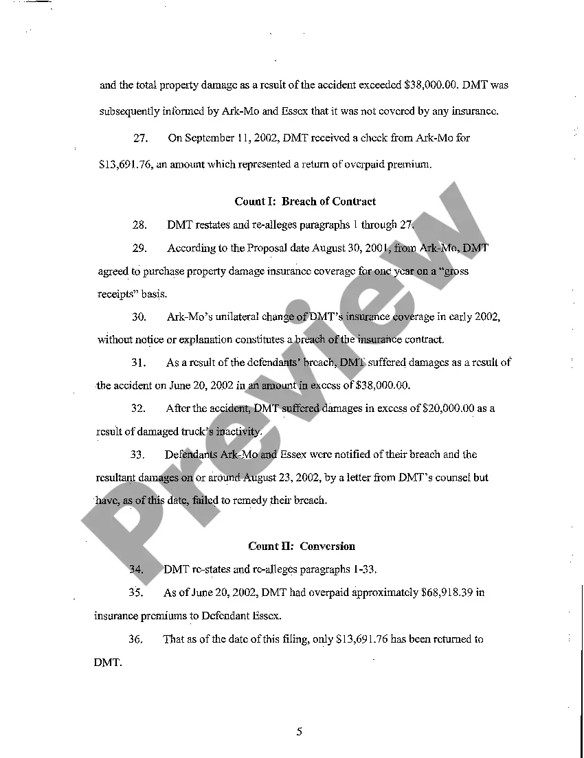 Get A02 Complaint for Breach of Contract and Conversion Preview A02 Complaint for Breach of Contract and Conversion
