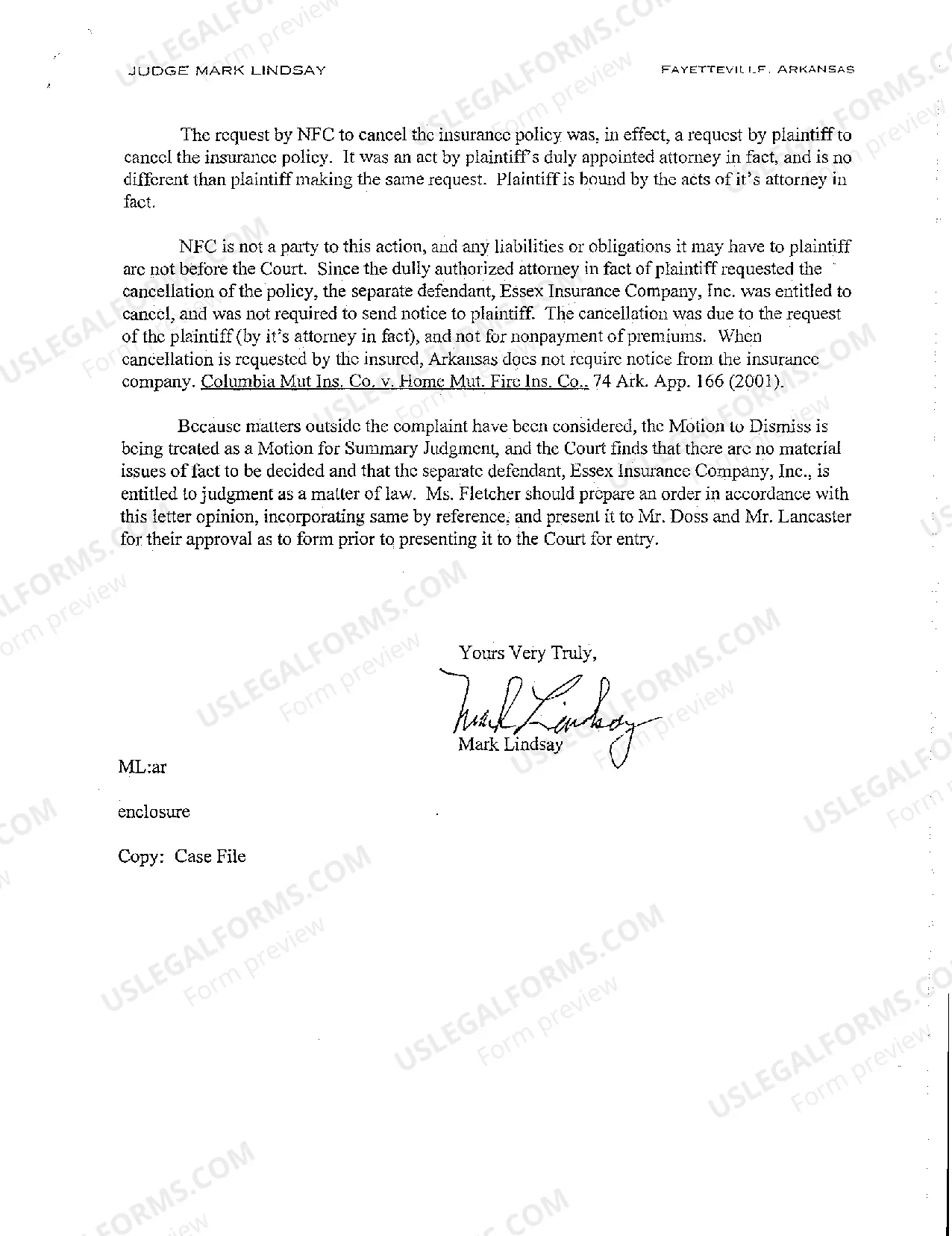 Preview A10 Letter Opinion on Motion to Dismiss