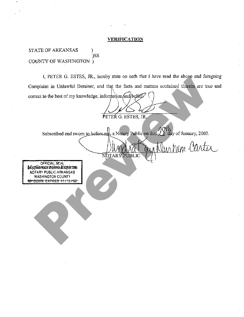 Unlawful Detainer Complaint Form US Legal Forms