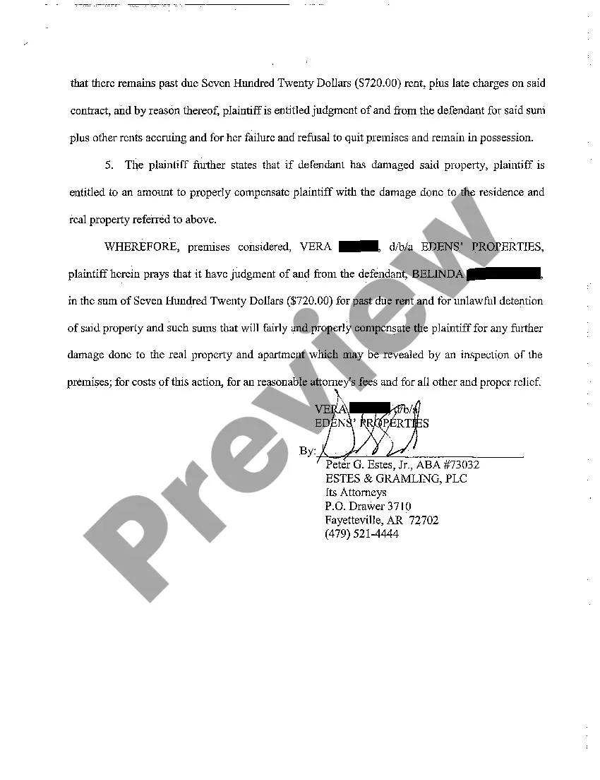 Get A02 Complaint in Unlawful Detainer Preview A02 Complaint in Unlawful Detainer