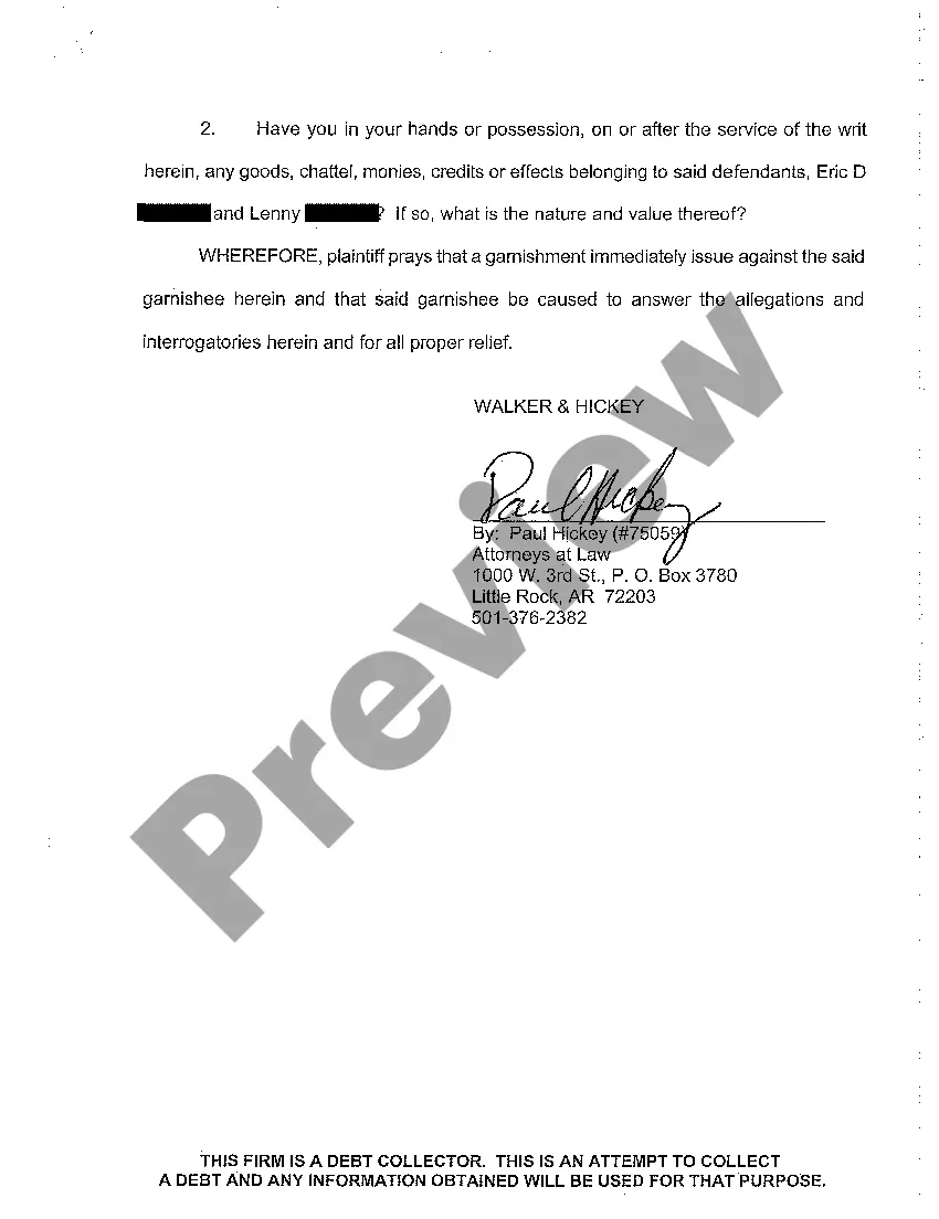 Preview A16 Allegations and Interrogatories for Garnishment After Judgment