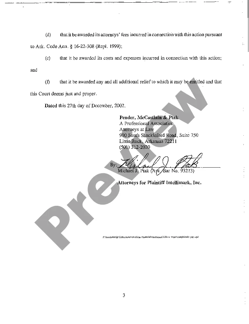 Preview A02 Complaint for Collection of Debt